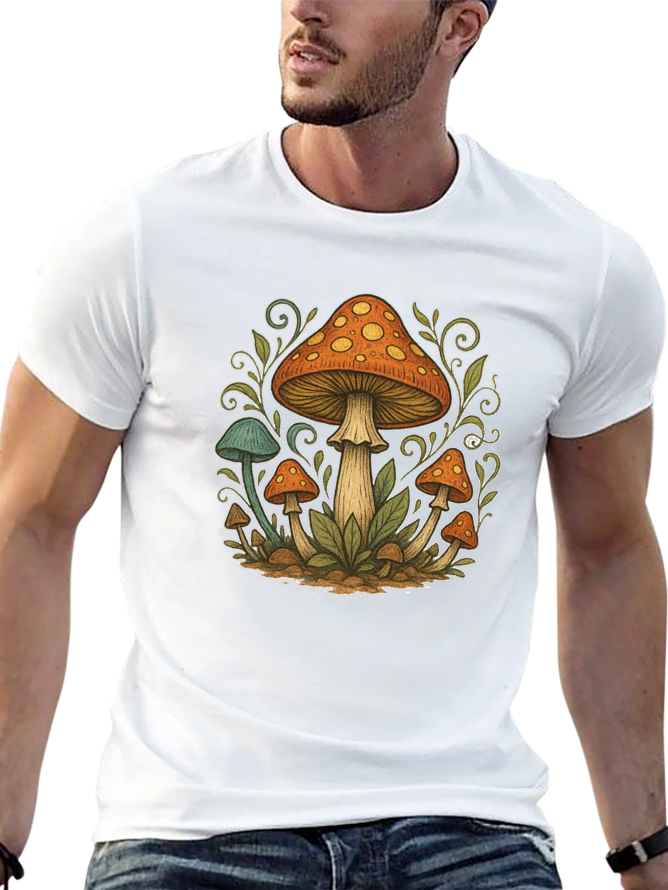 Mushroom Graphic Tee - Psychedelic Style