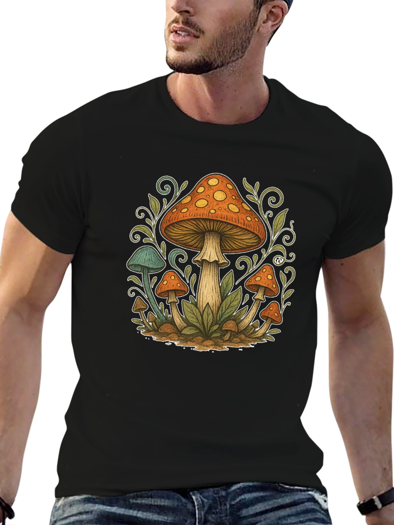 Mushroom Graphic Tee - Psychedelic Style