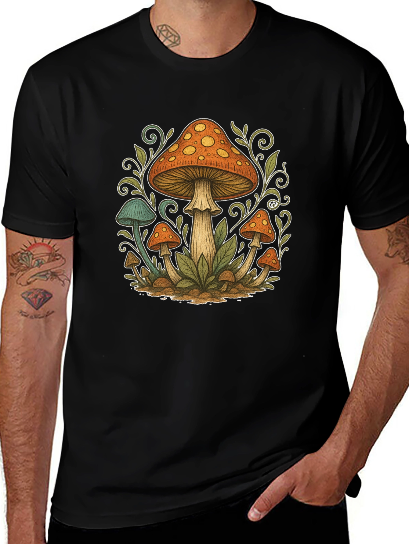 Mushroom Graphic Tee - Psychedelic Style