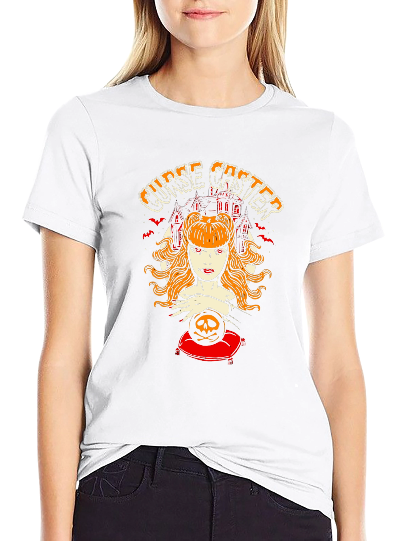 Curse Caster Graphic T-Shirt - Halloween Witch Tee