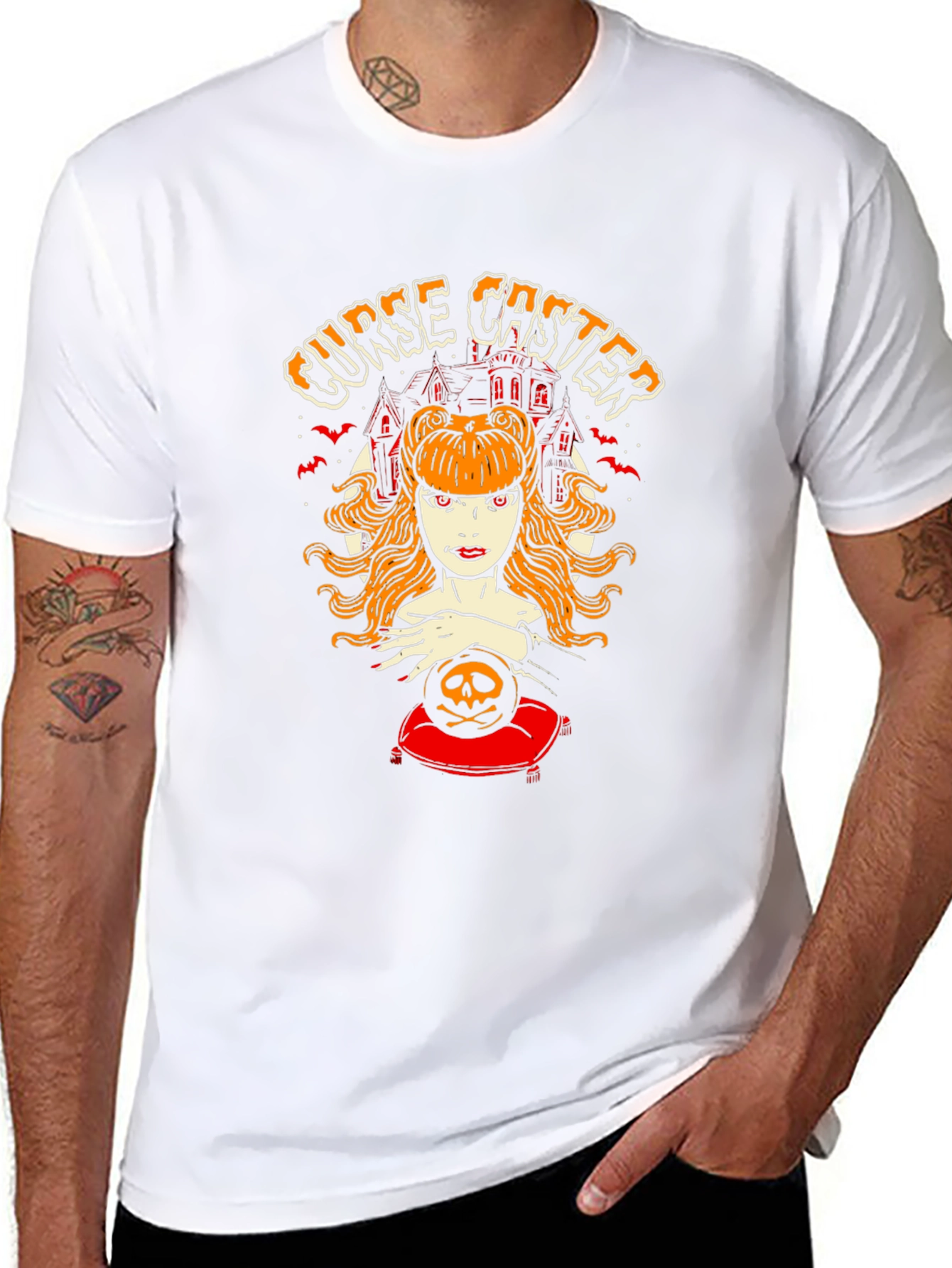 Curse Caster Graphic T-Shirt - Halloween Witch Tee