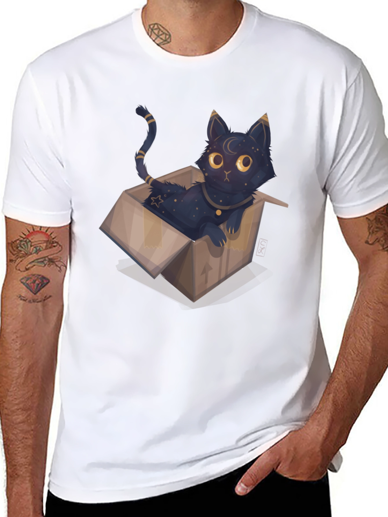Cosmic Cat in Box Tee