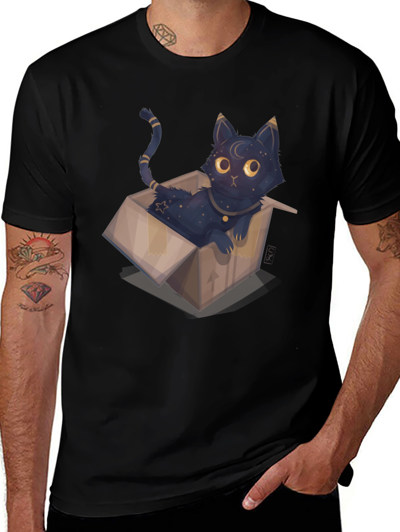 Cosmic Cat in Box Tee
