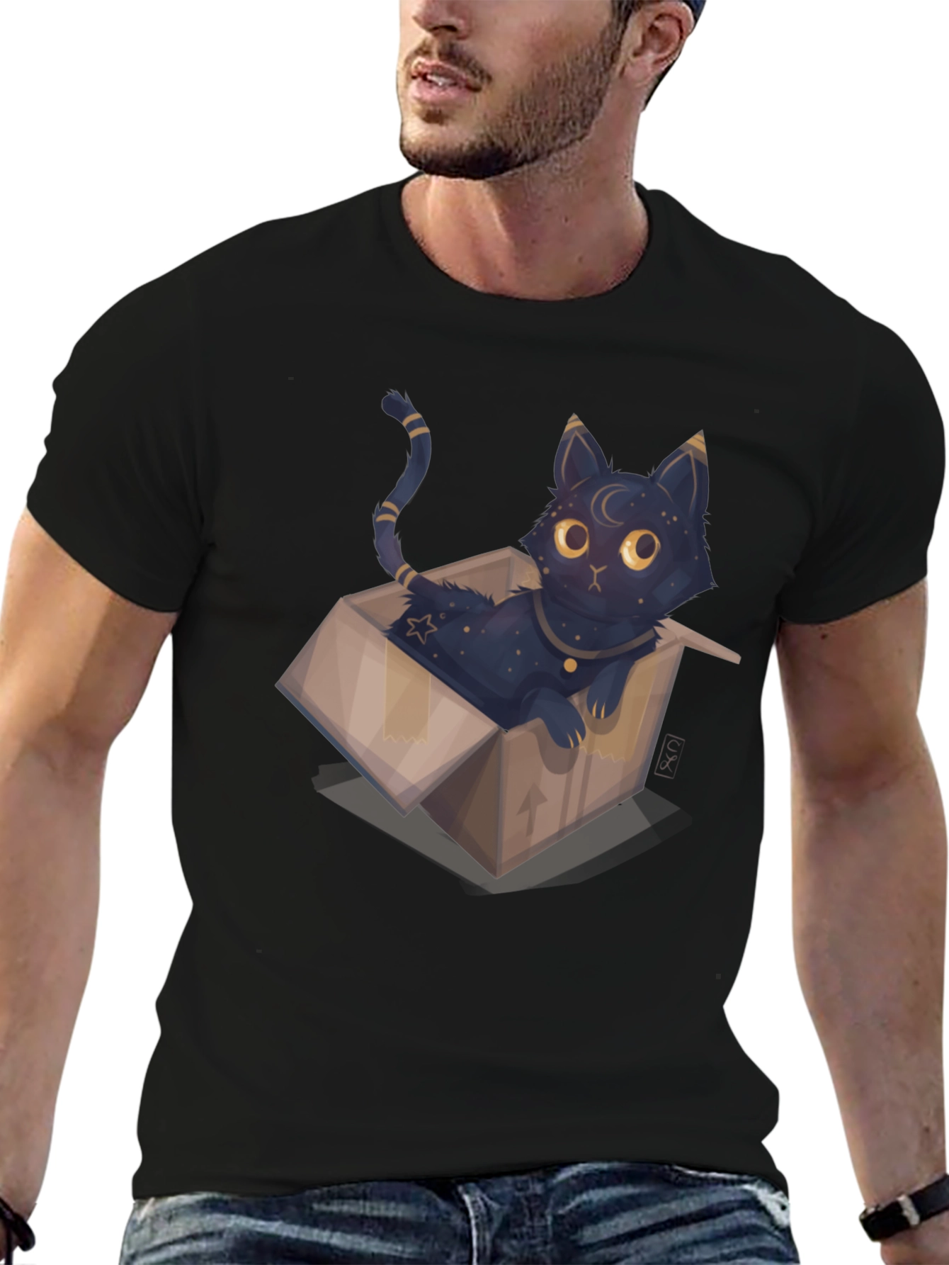 Cosmic Cat in Box Tee