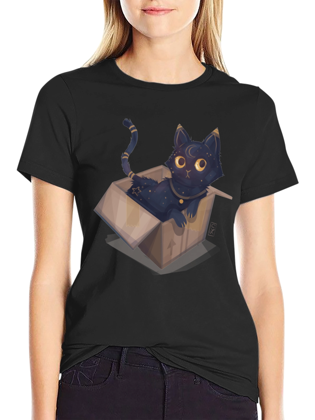 Cosmic Cat in Box Tee