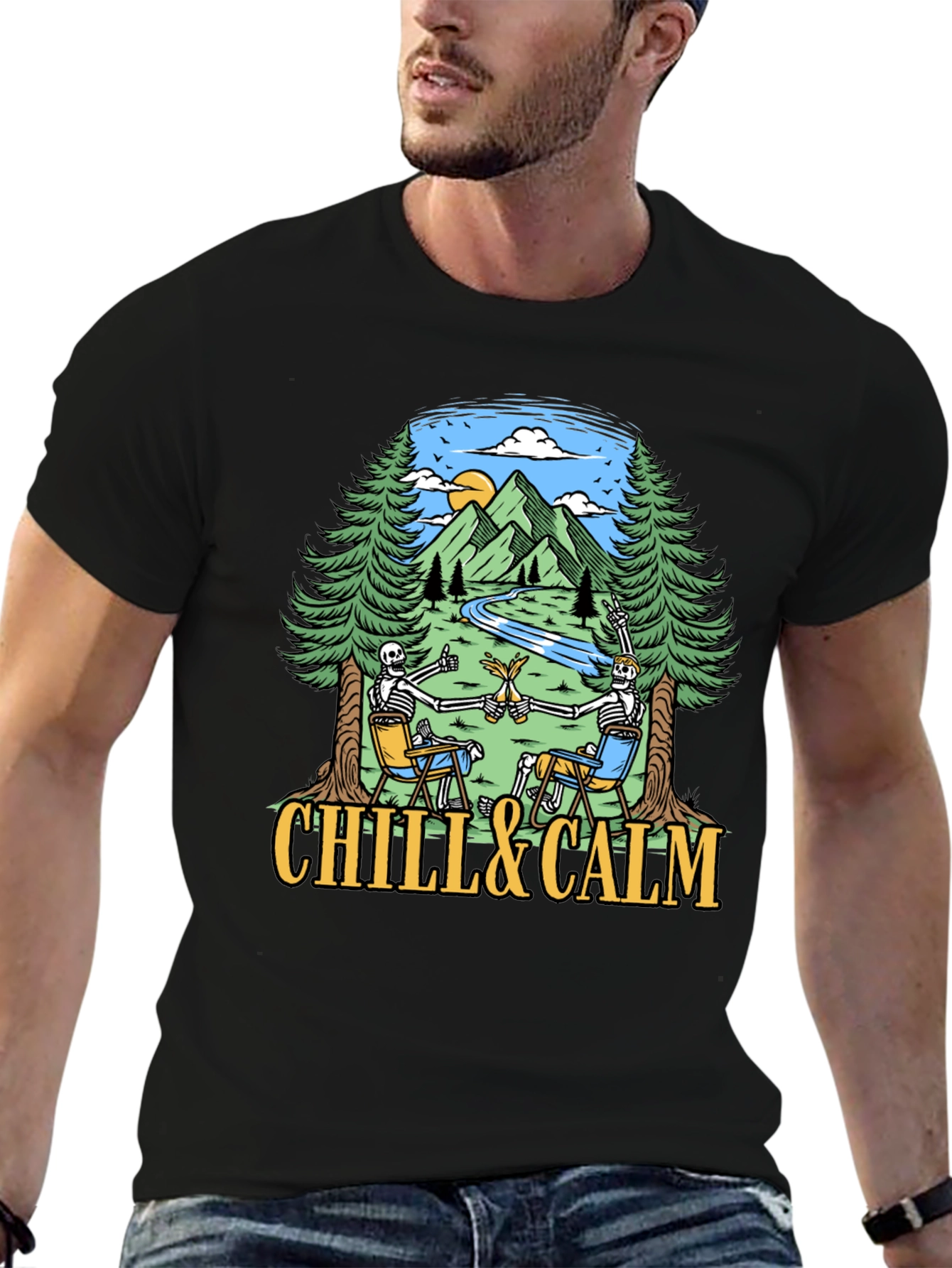 Chill & Calm Skeleton T-Shirt