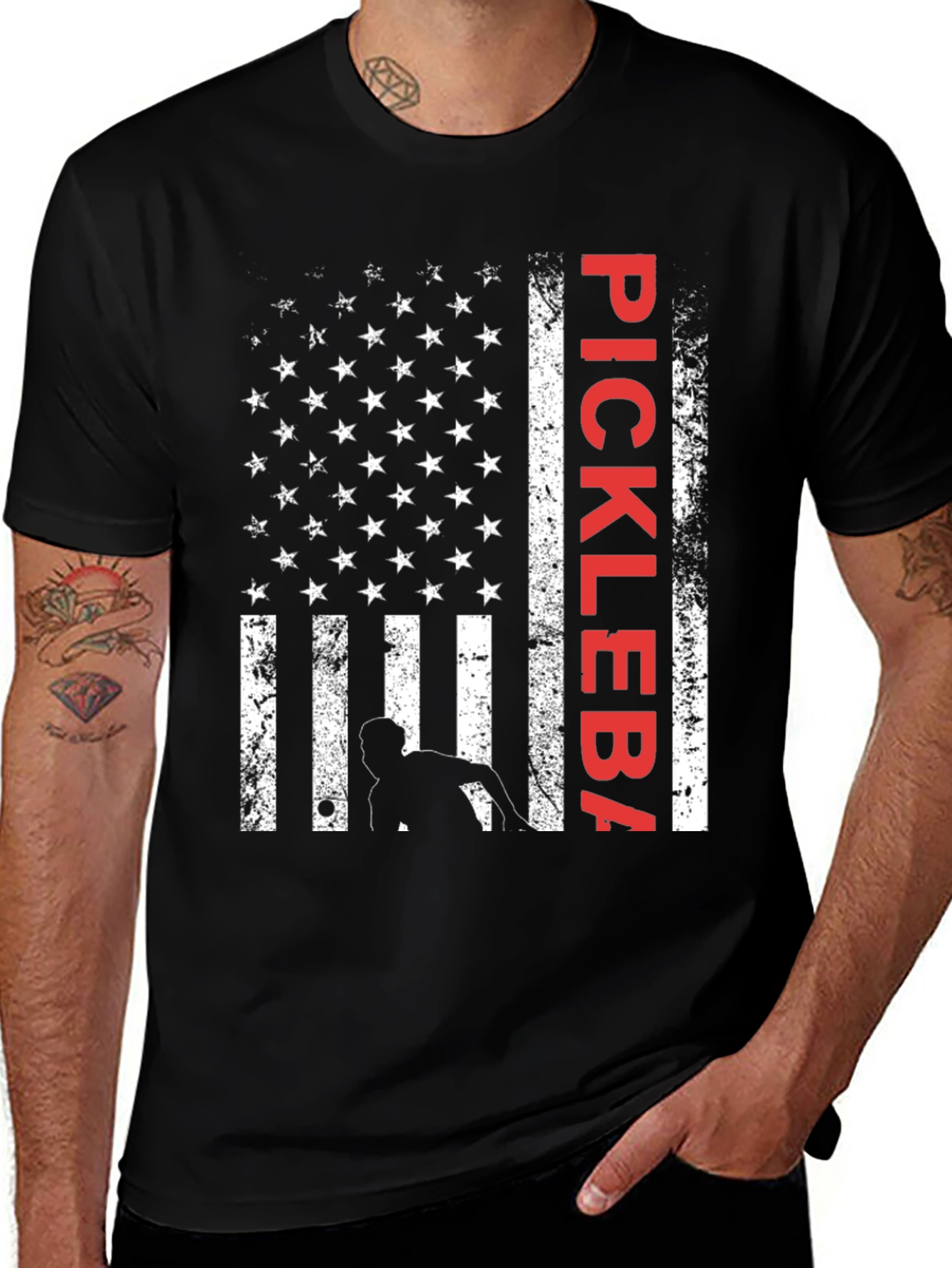 Pickleball American Flag Graphic Tee