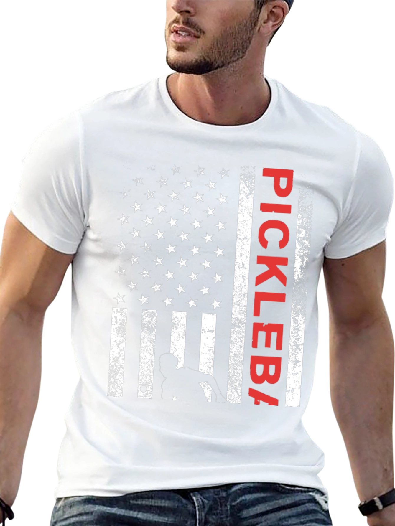 Pickleball American Flag Graphic Tee