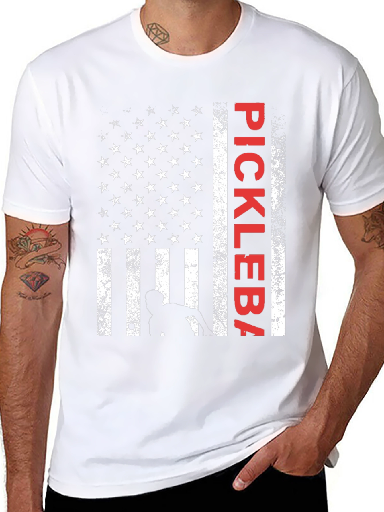 Pickleball American Flag Graphic Tee