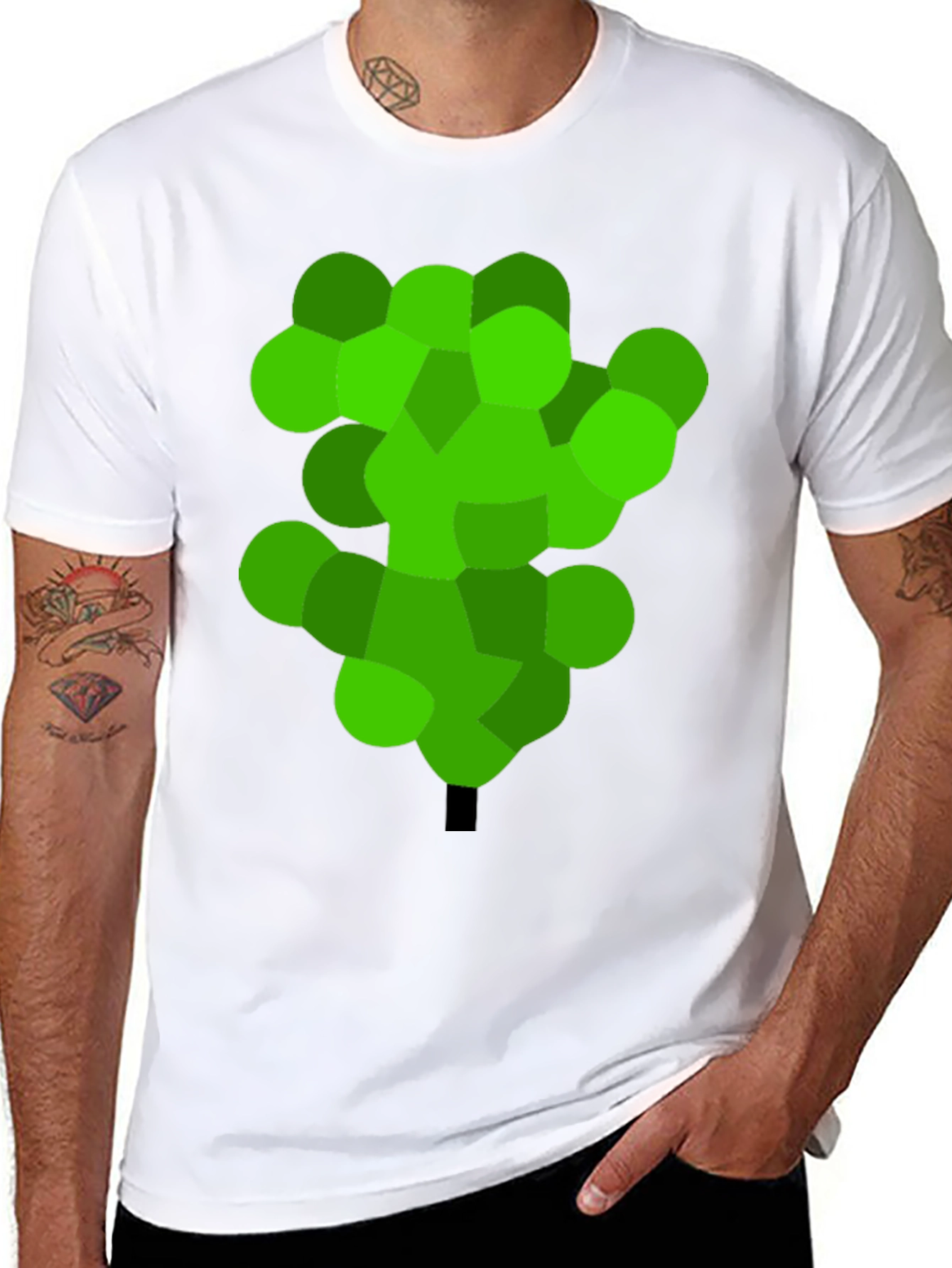 Abstract Green Tree Graphic Tee
