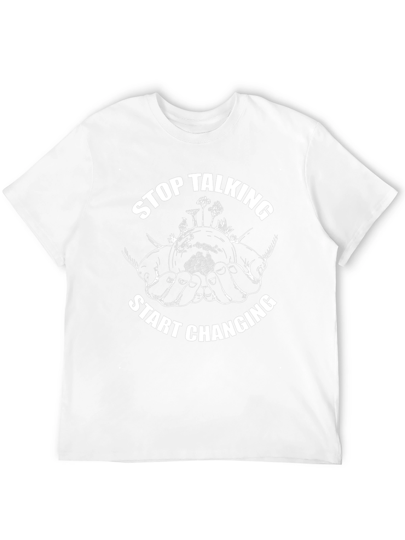 Eco-Friendly Graphic Tee: Stop Talking Start Changing