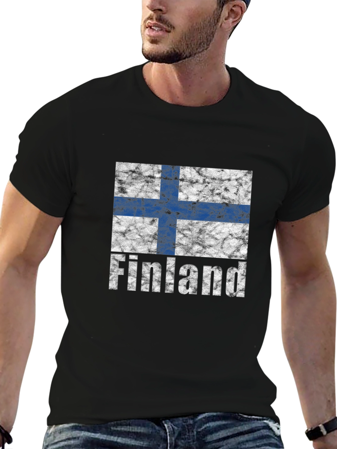 Finland Flag T-Shirt - Distressed Design