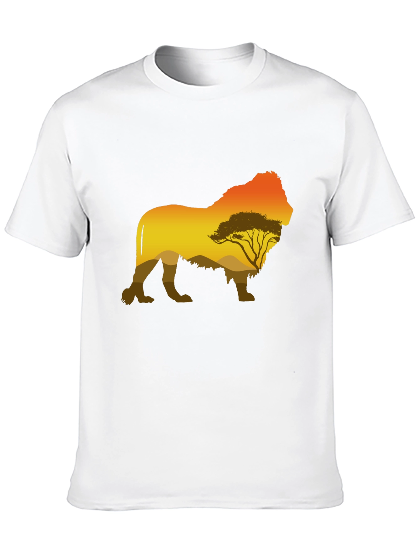 Lion Silhouette Graphic Tee - Mens Black T-Shirt