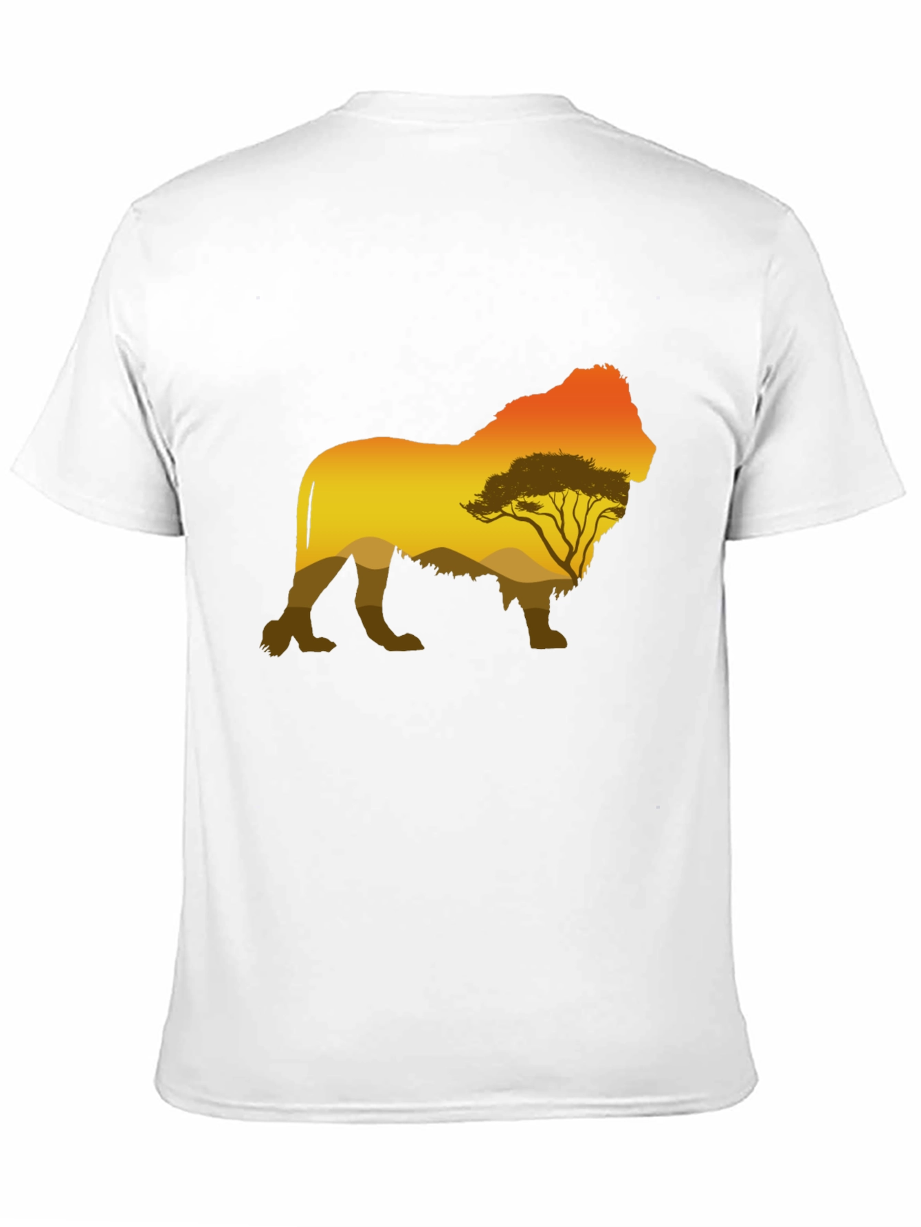 Lion Silhouette Graphic Tee - Mens Black T-Shirt