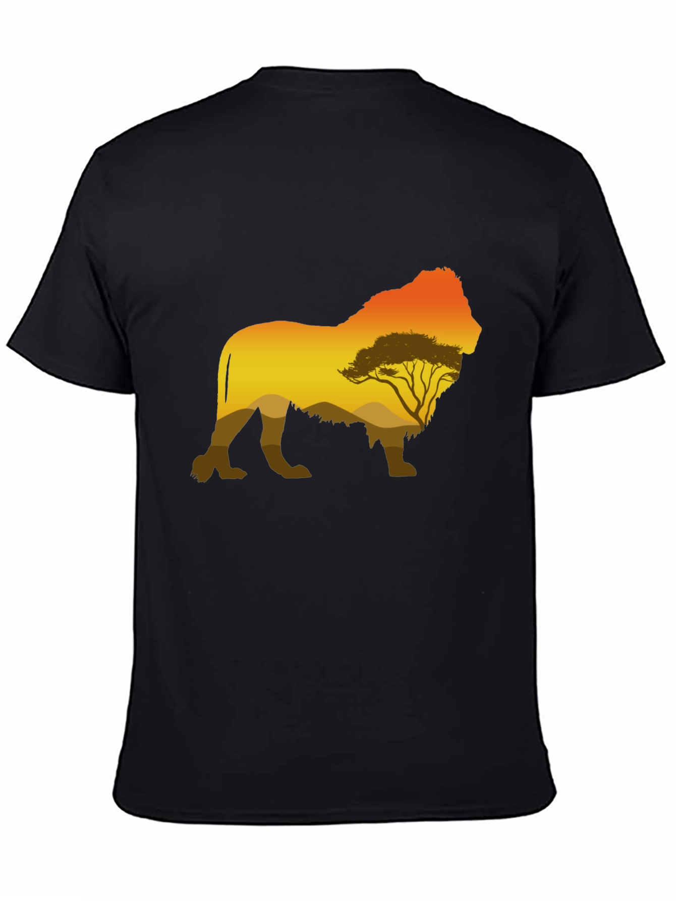 Lion Silhouette Graphic Tee - Mens Black T-Shirt