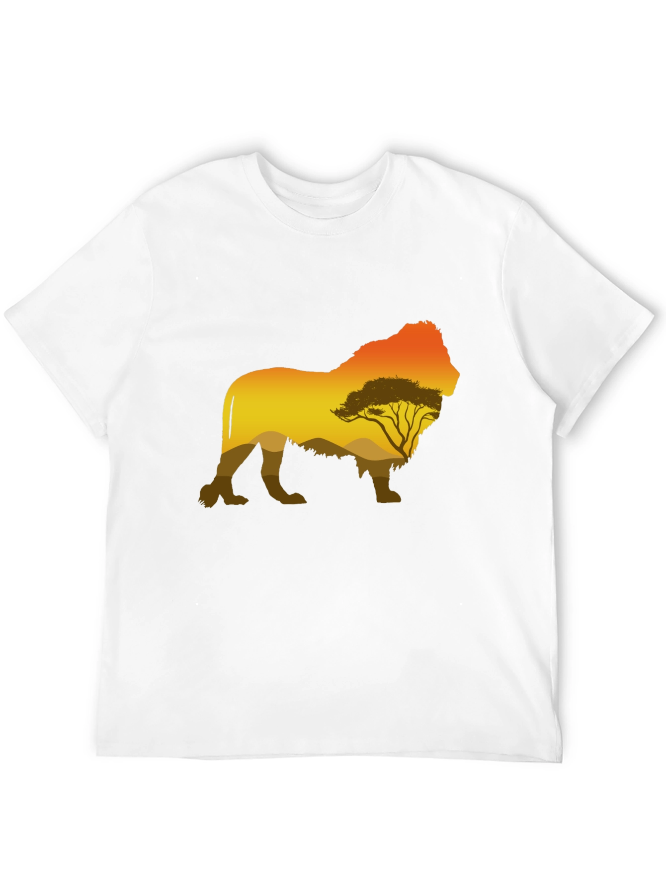 Lion Silhouette Graphic Tee - Mens Black T-Shirt