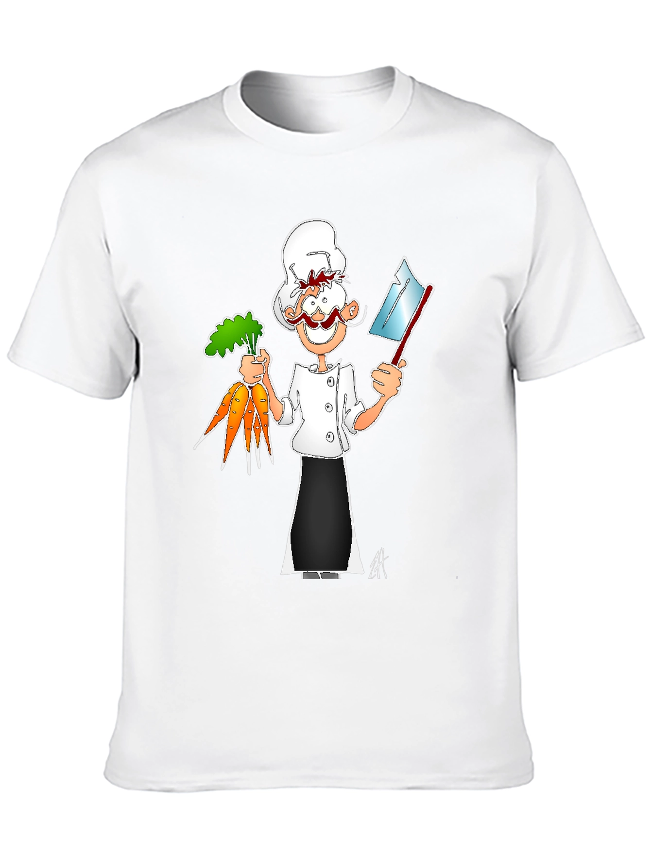 Chef Cartoon Black T-Shirt