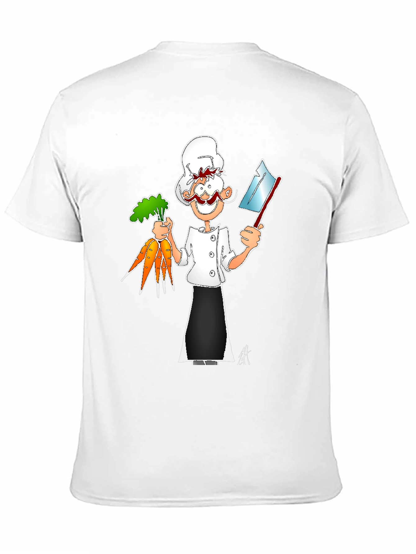 Chef Cartoon Black T-Shirt