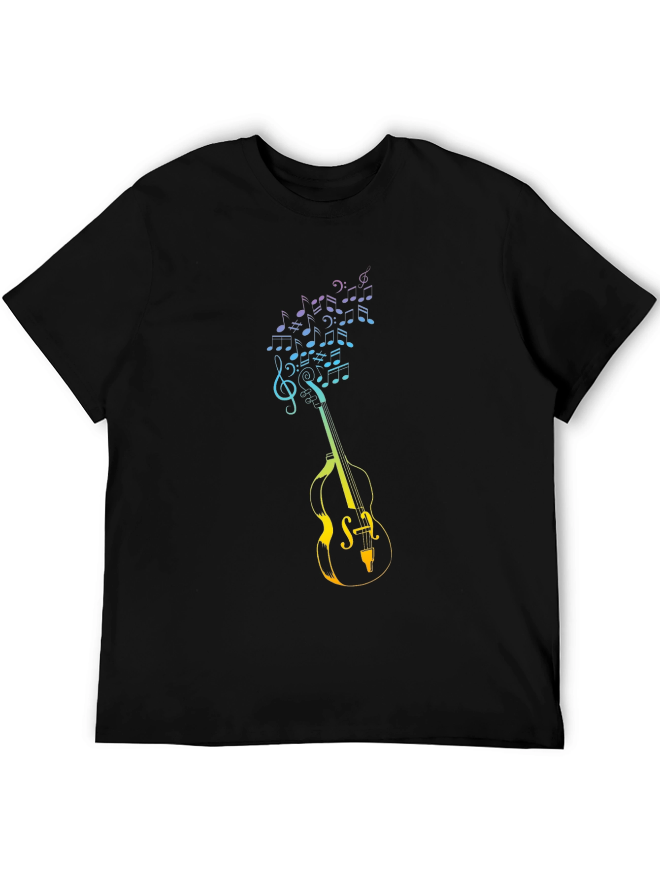 Musical Guitar Notes Graphic T-Shirt - Black