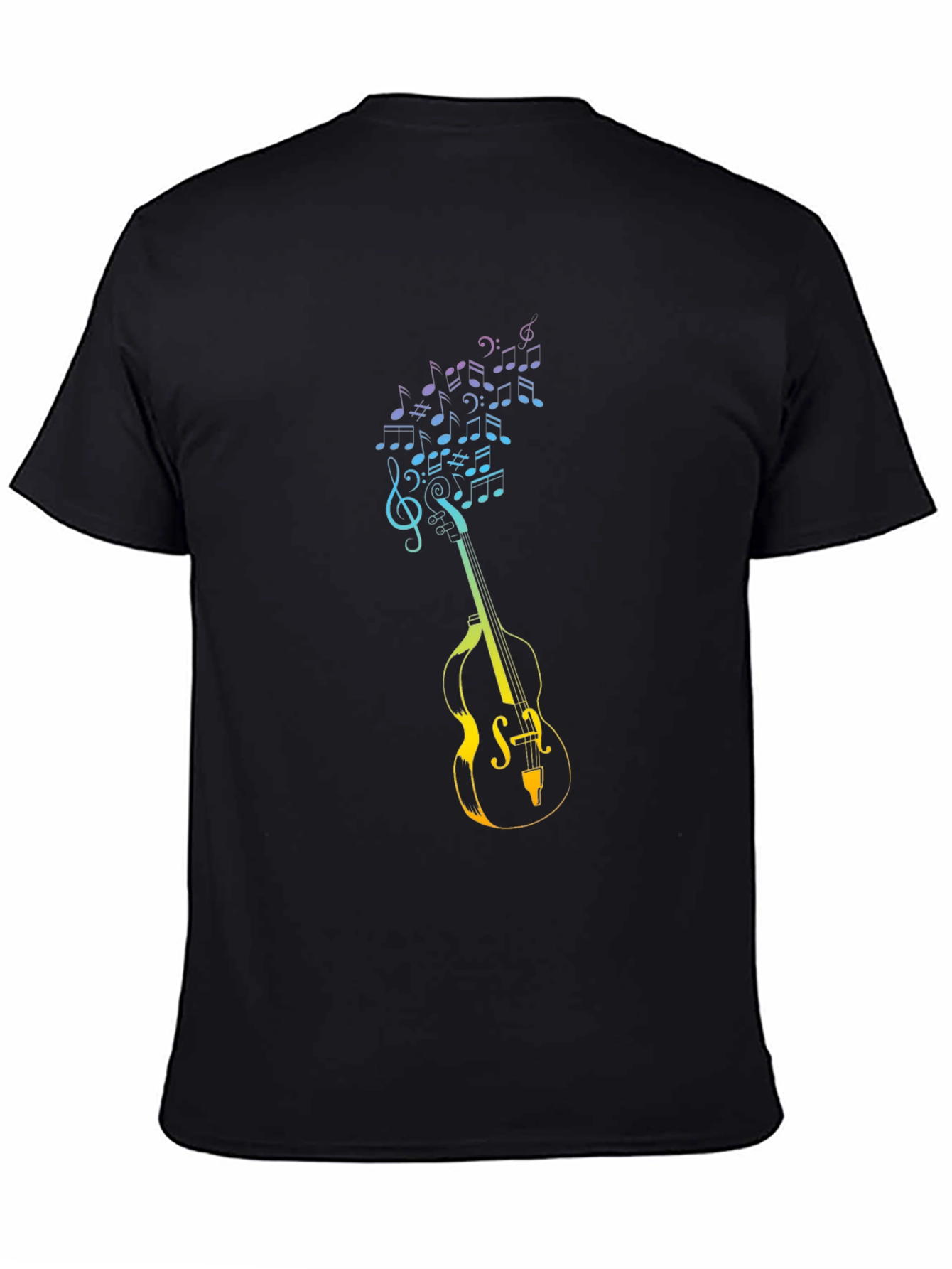 Musical Guitar Notes Graphic T-Shirt - Black