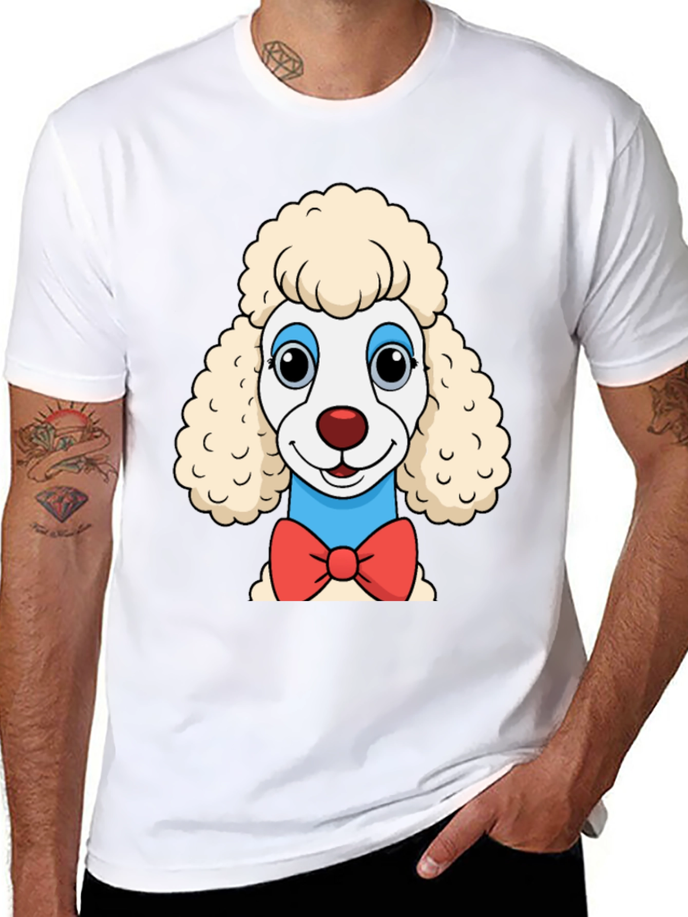 Poodle Cartoon Graphic T-Shirt