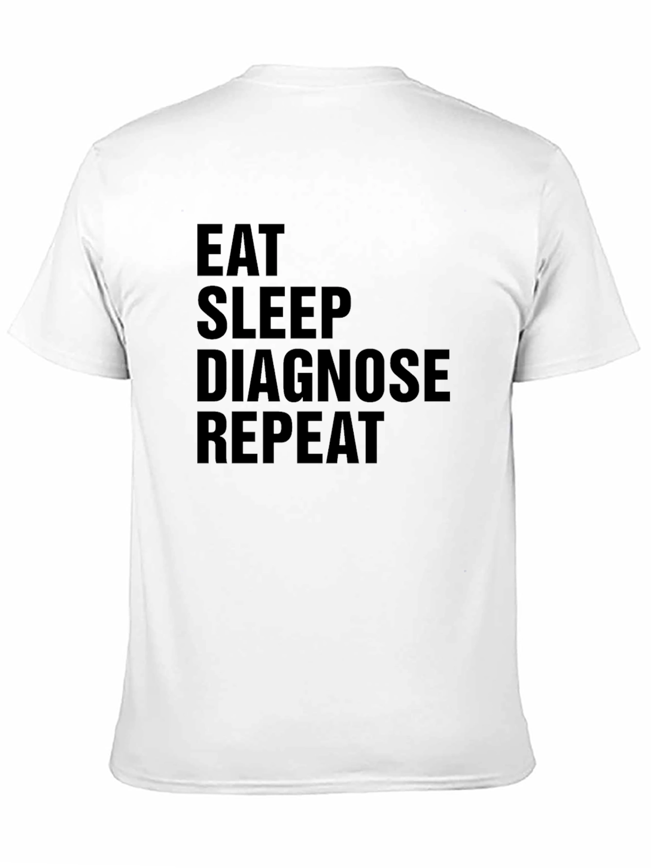 Eat Sleep Diagnose Repeat Black Graphic Tee