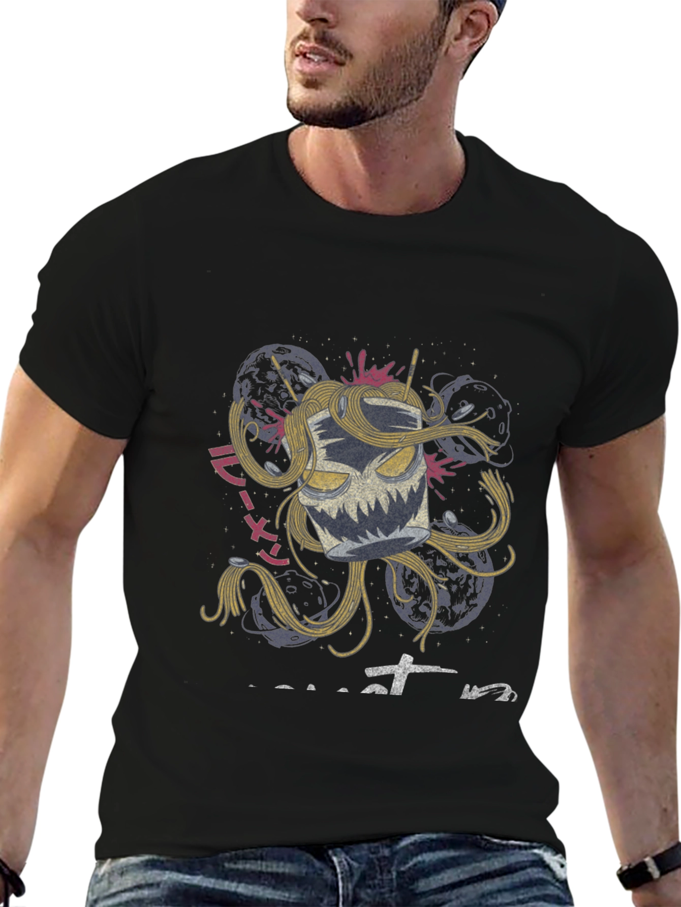 Ramen Monster Graphic Tee - Unique Anime Style Shirt