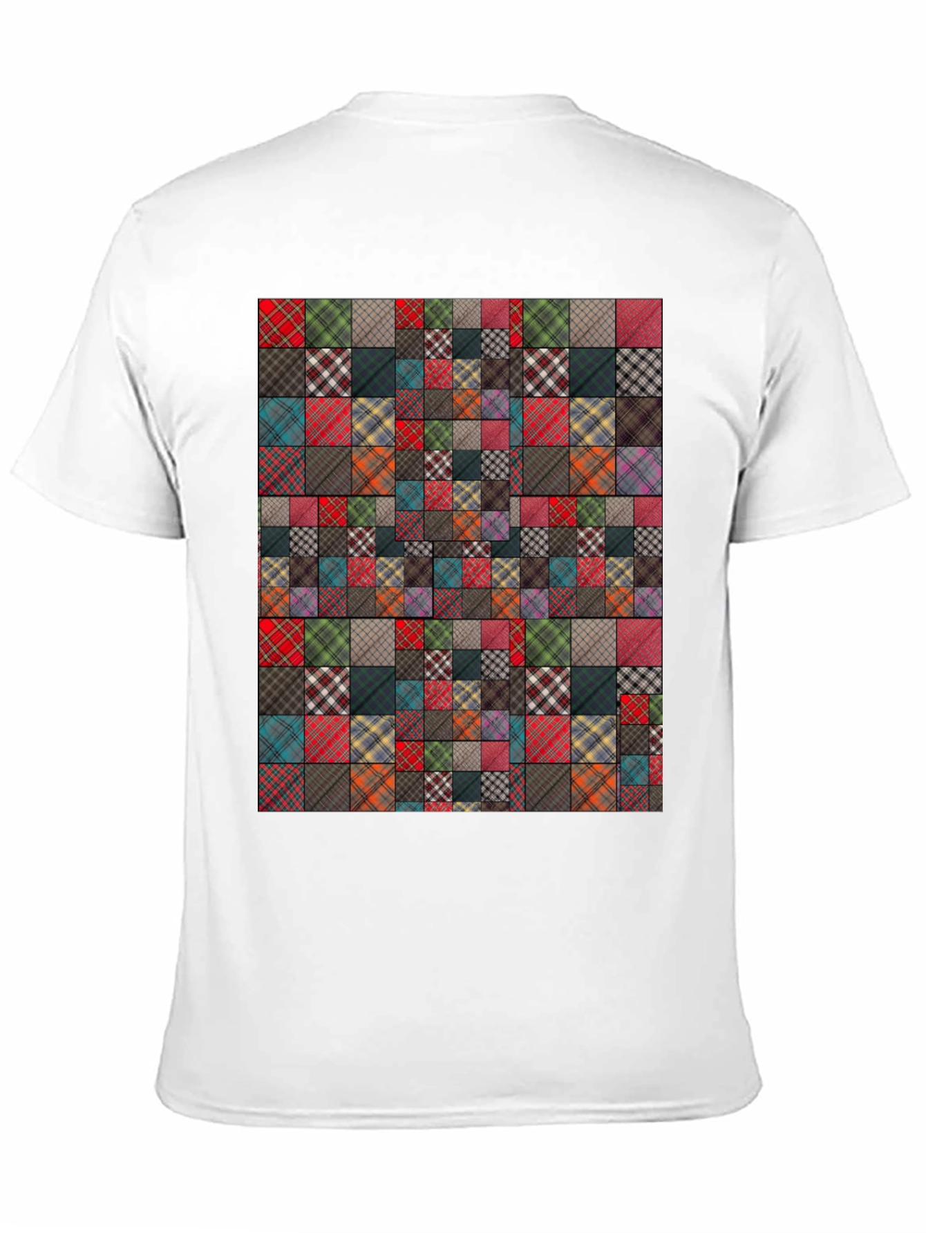 Patchwork Plaid Pattern T-Shirt