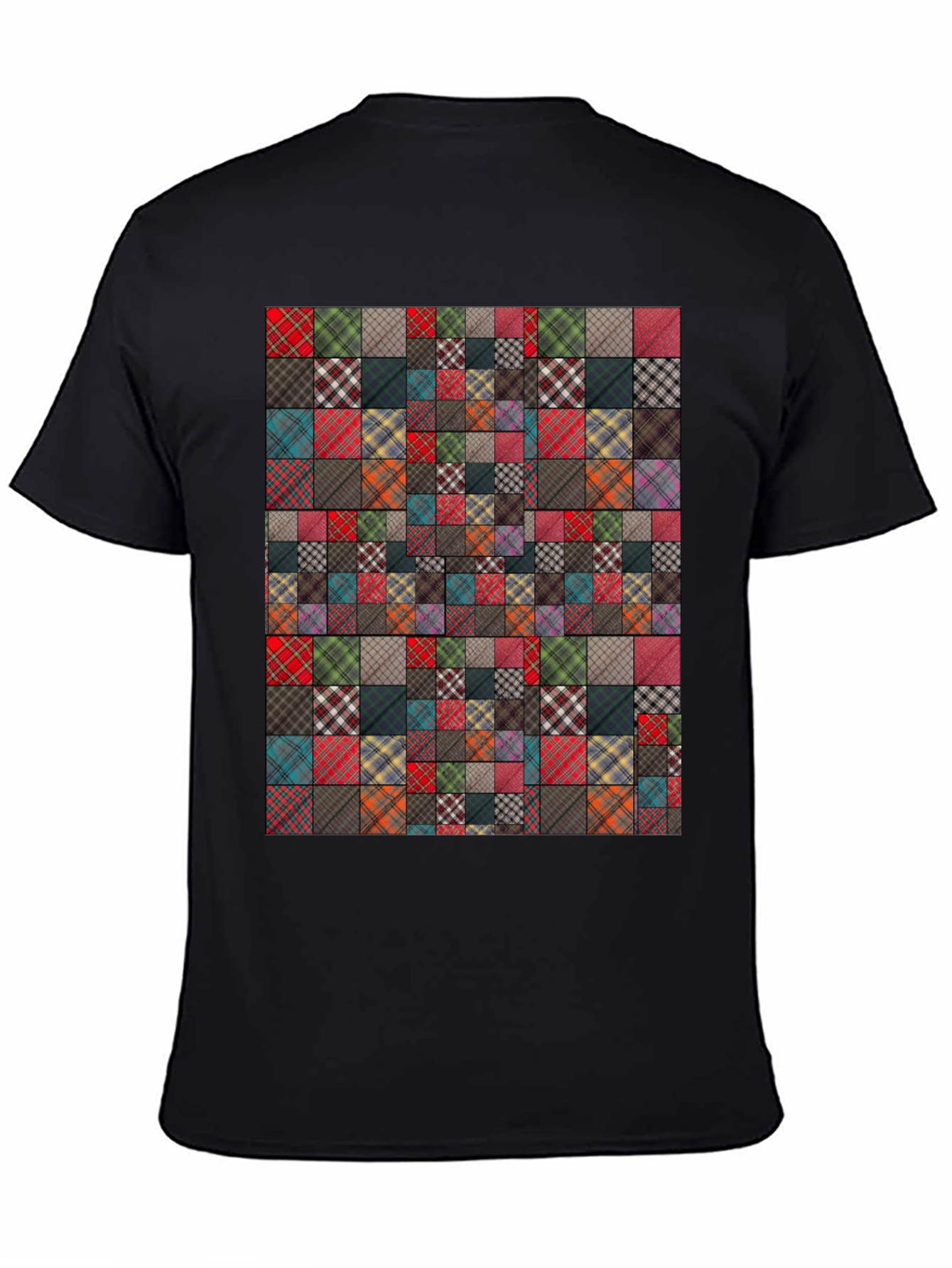 Patchwork Plaid Pattern T-Shirt