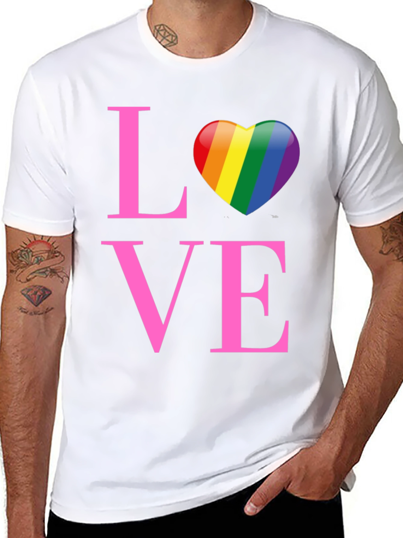 Love Rainbow Heart Graphic T-Shirt