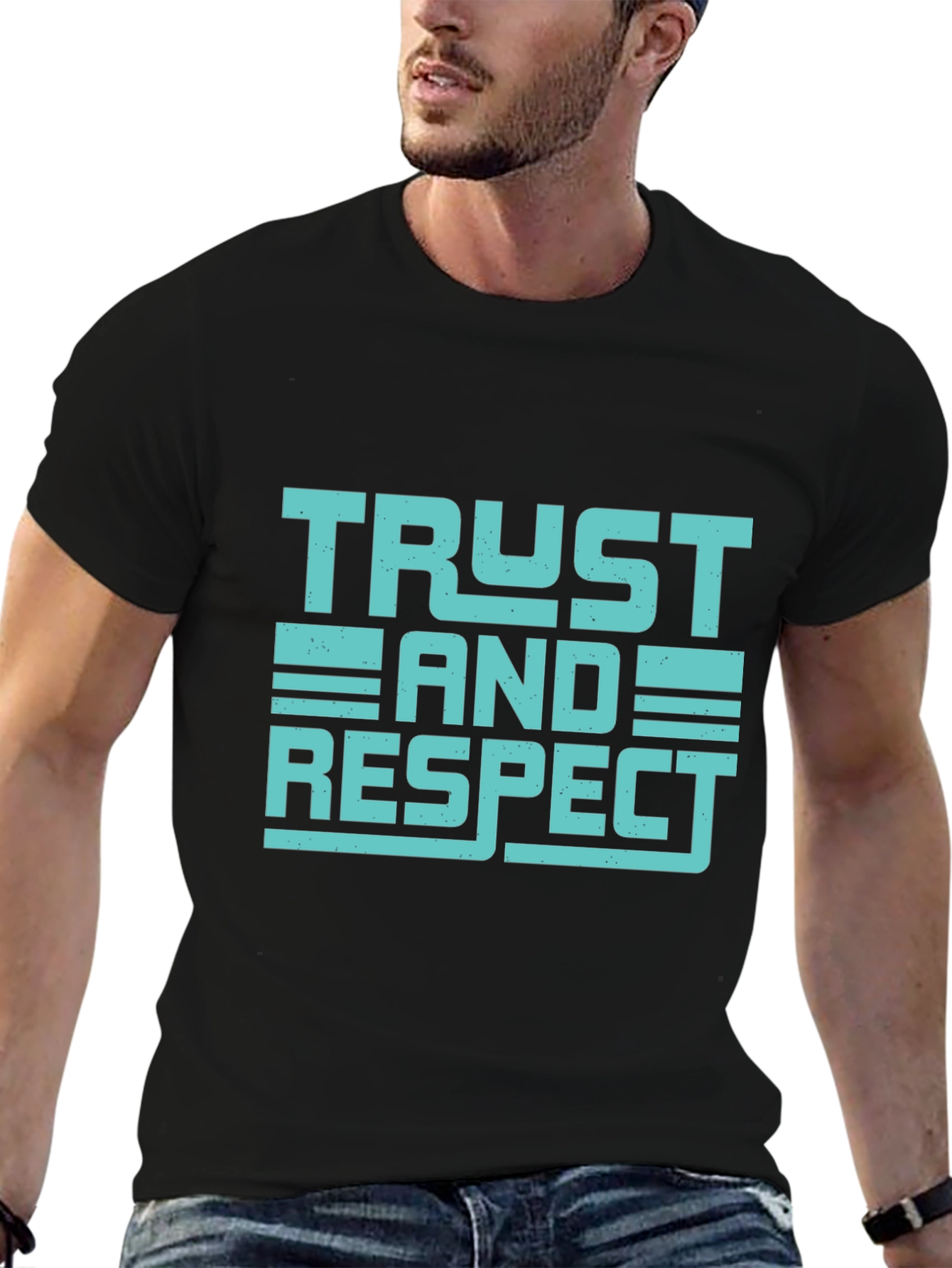 Trust and Respect Graphic Tee - Mens Black T-Shirt