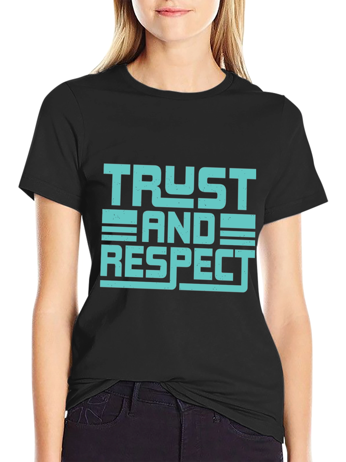 Trust and Respect Graphic Tee - Mens Black T-Shirt
