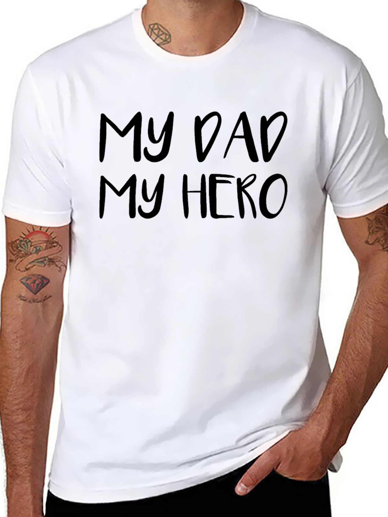 My Dad My Hero Black T-Shirt