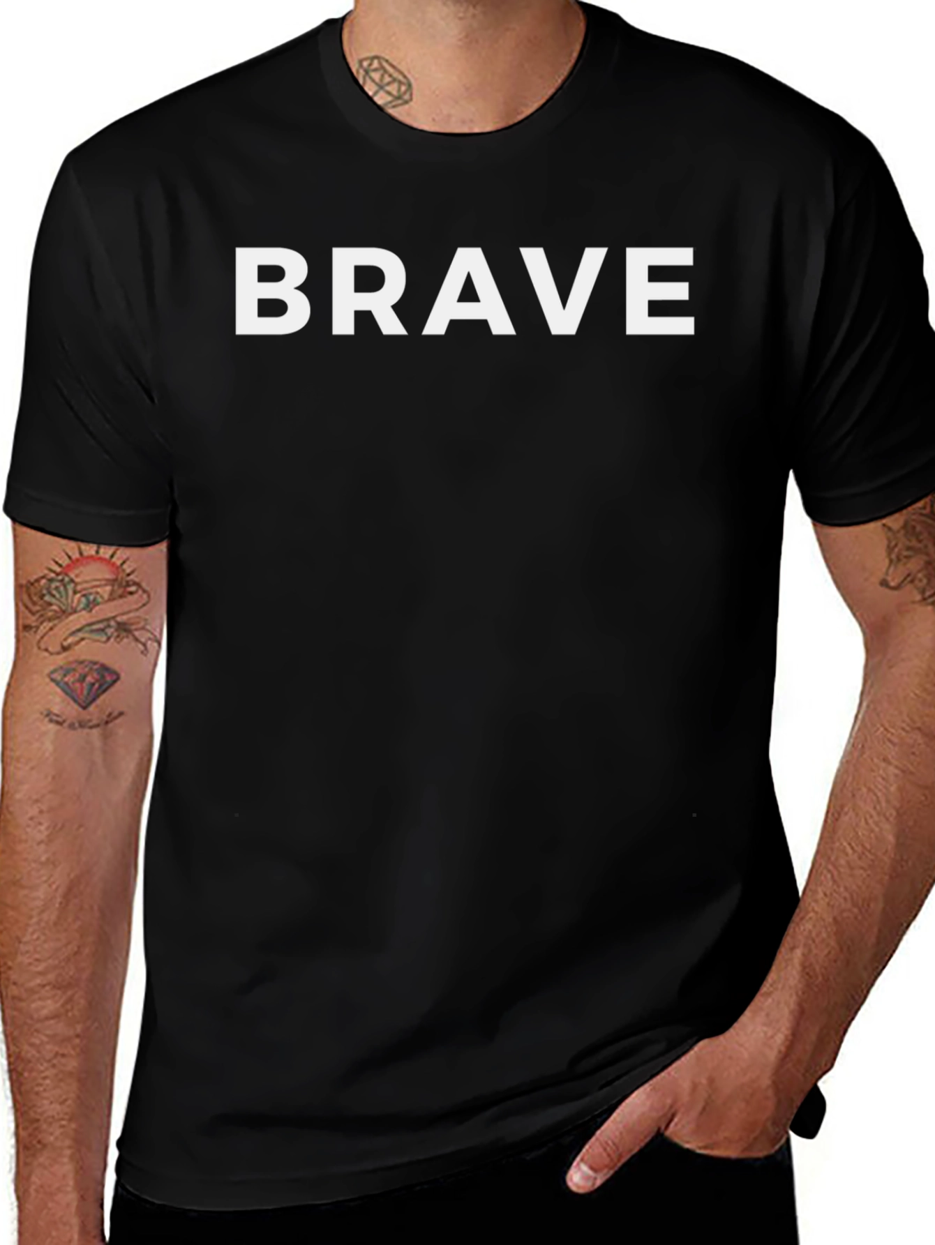 Brave Graphic Tee - Black Short Sleeve T-Shirt