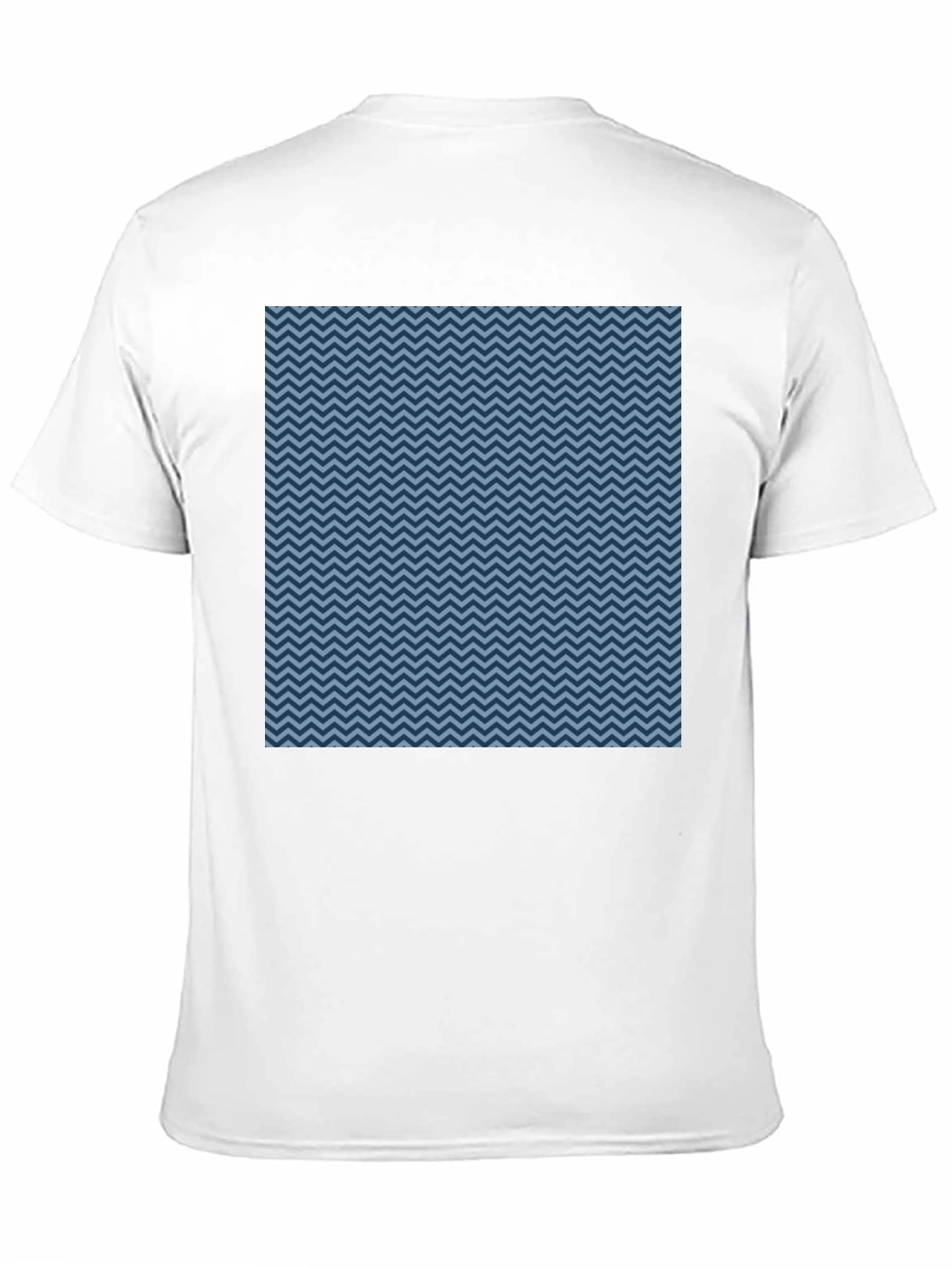 Blue Zigzag Pattern Black T-Shirt
