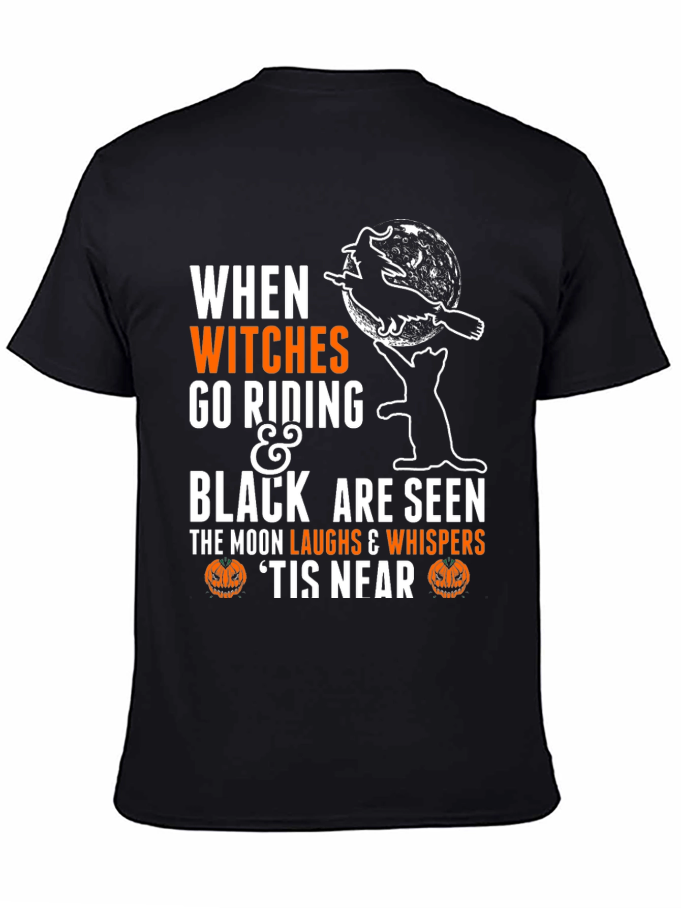 Halloween Witch & Cat T-Shirt - Spooky Season Apparel