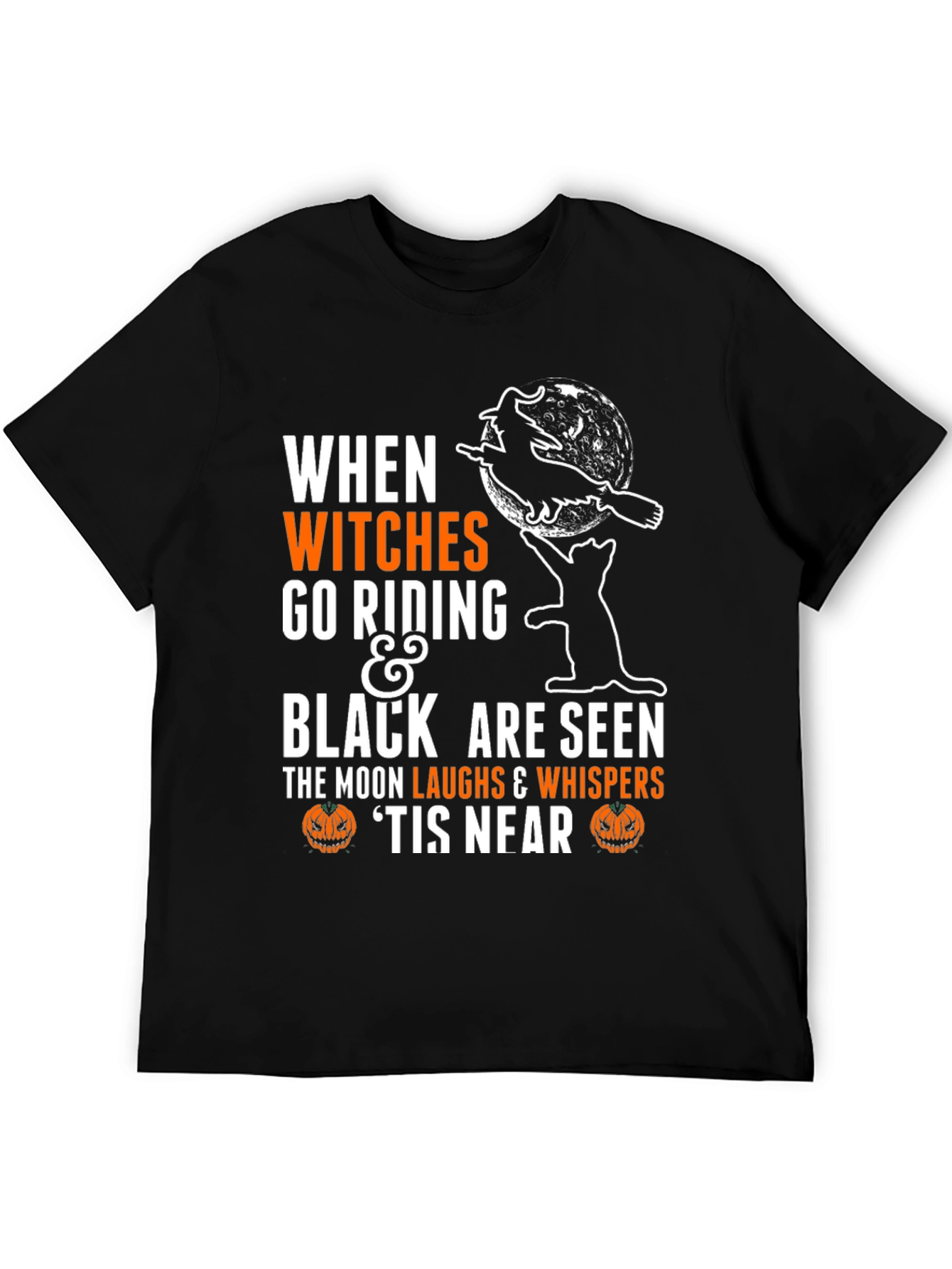 Halloween Witch & Cat T-Shirt - Spooky Season Apparel