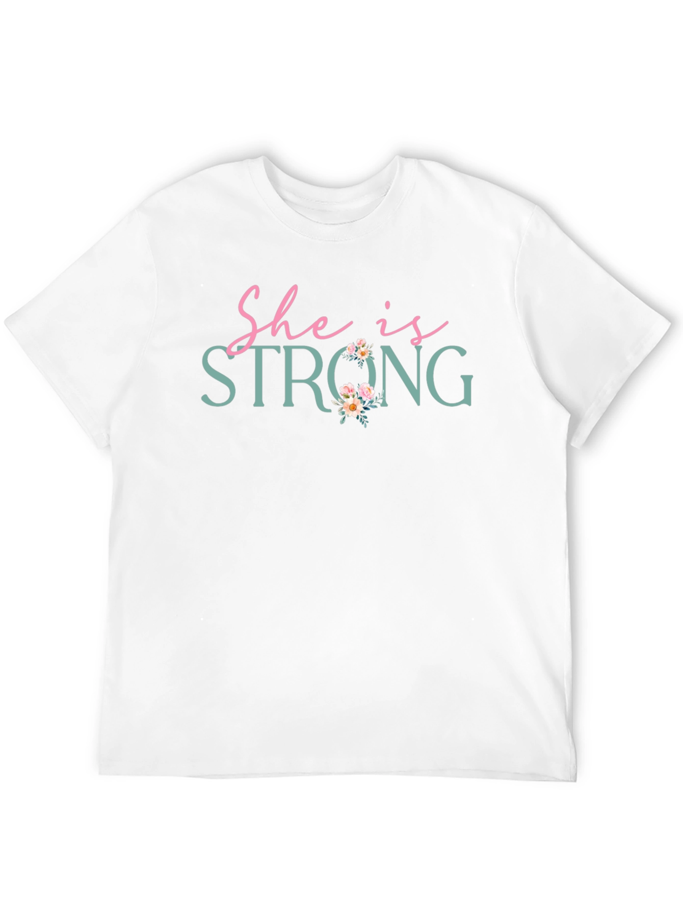 She is Strong Floral Graphic Tee