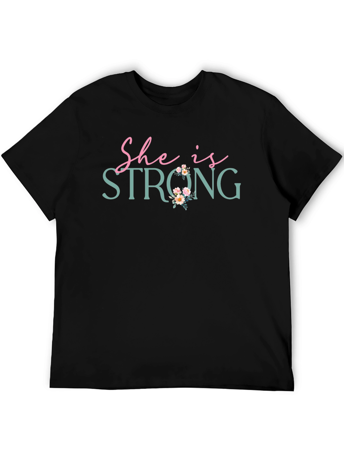 She is Strong Floral Graphic Tee