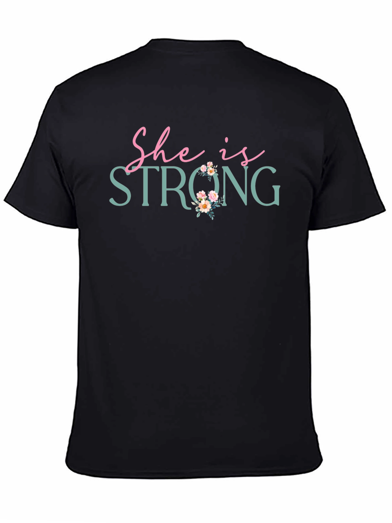 She is Strong Floral Graphic Tee