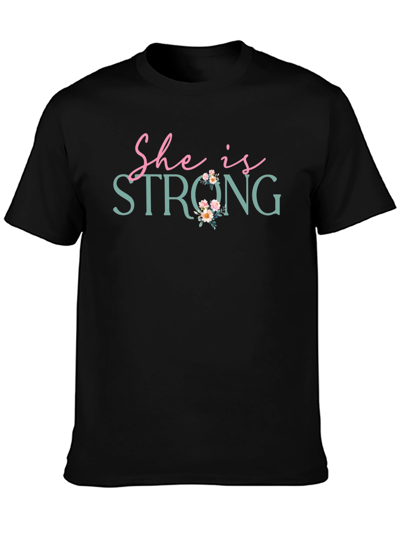 She is Strong Floral Graphic Tee