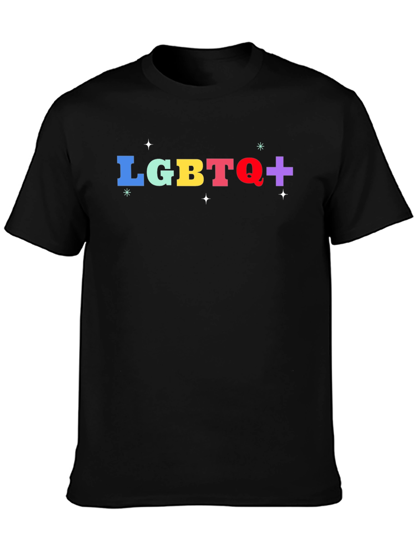 LGBTQ+ Pride T-Shirt - Black Cotton Blend