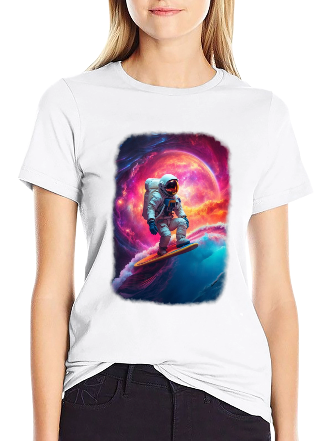 Astronaut Surfing Graphic T-Shirt