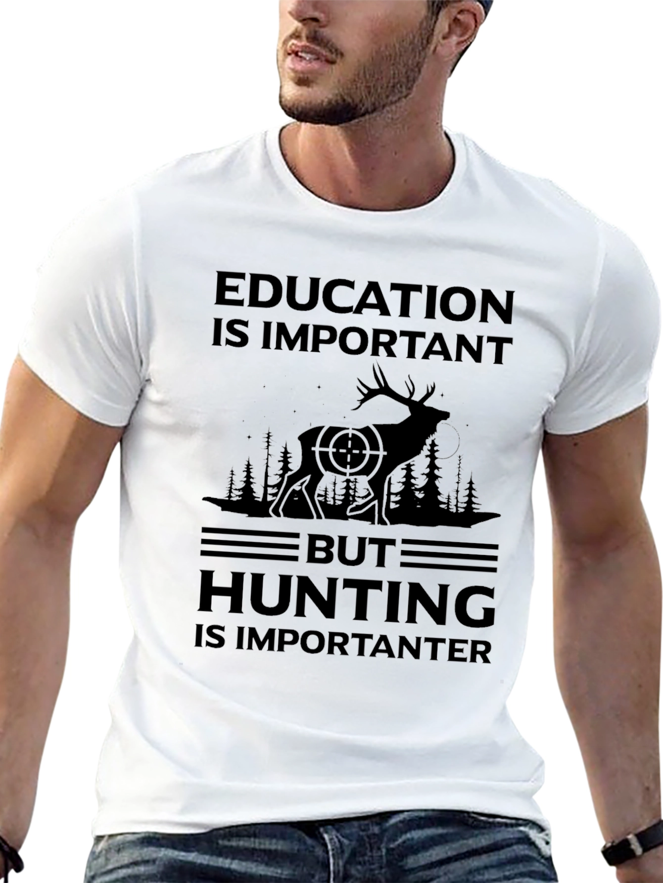 Education vs Hunting Graphic Tee