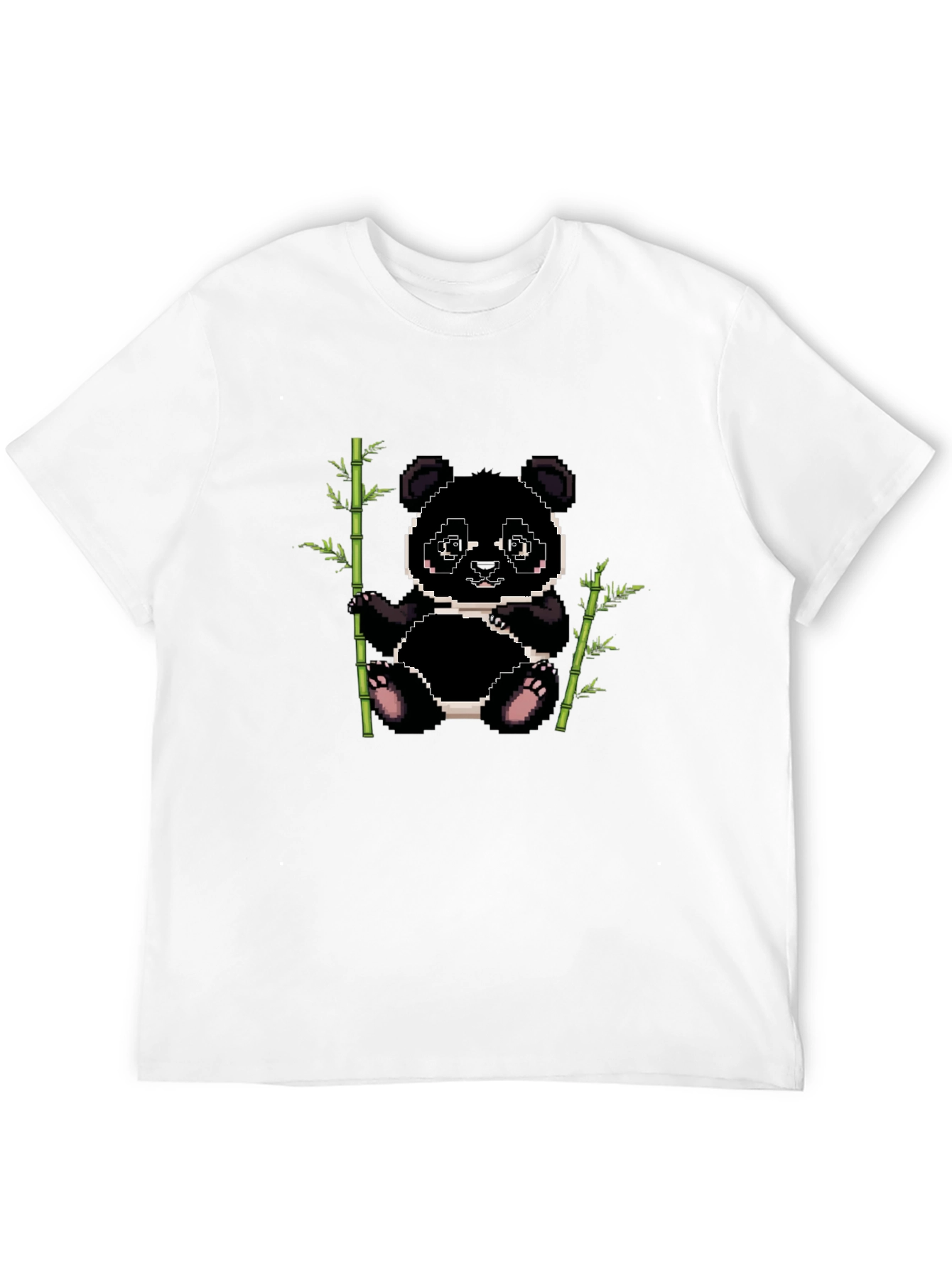 Pixel Panda Bamboo T-Shirt - Black