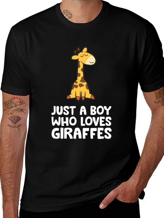 Giraffe Lover T-Shirt - Just A Boy Who Loves Giraffes