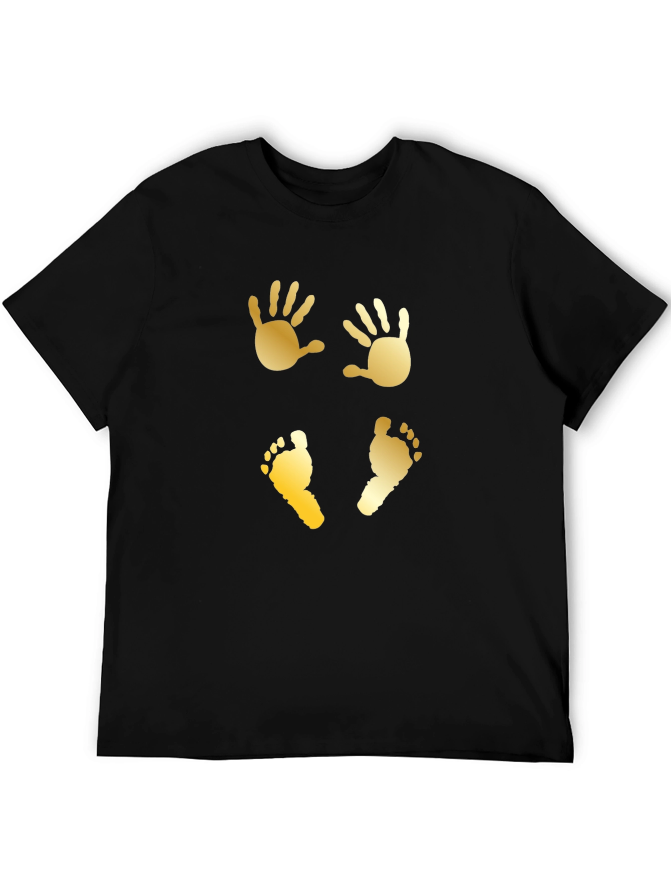 Baby Handprint & Footprint Graphic Tee - Black