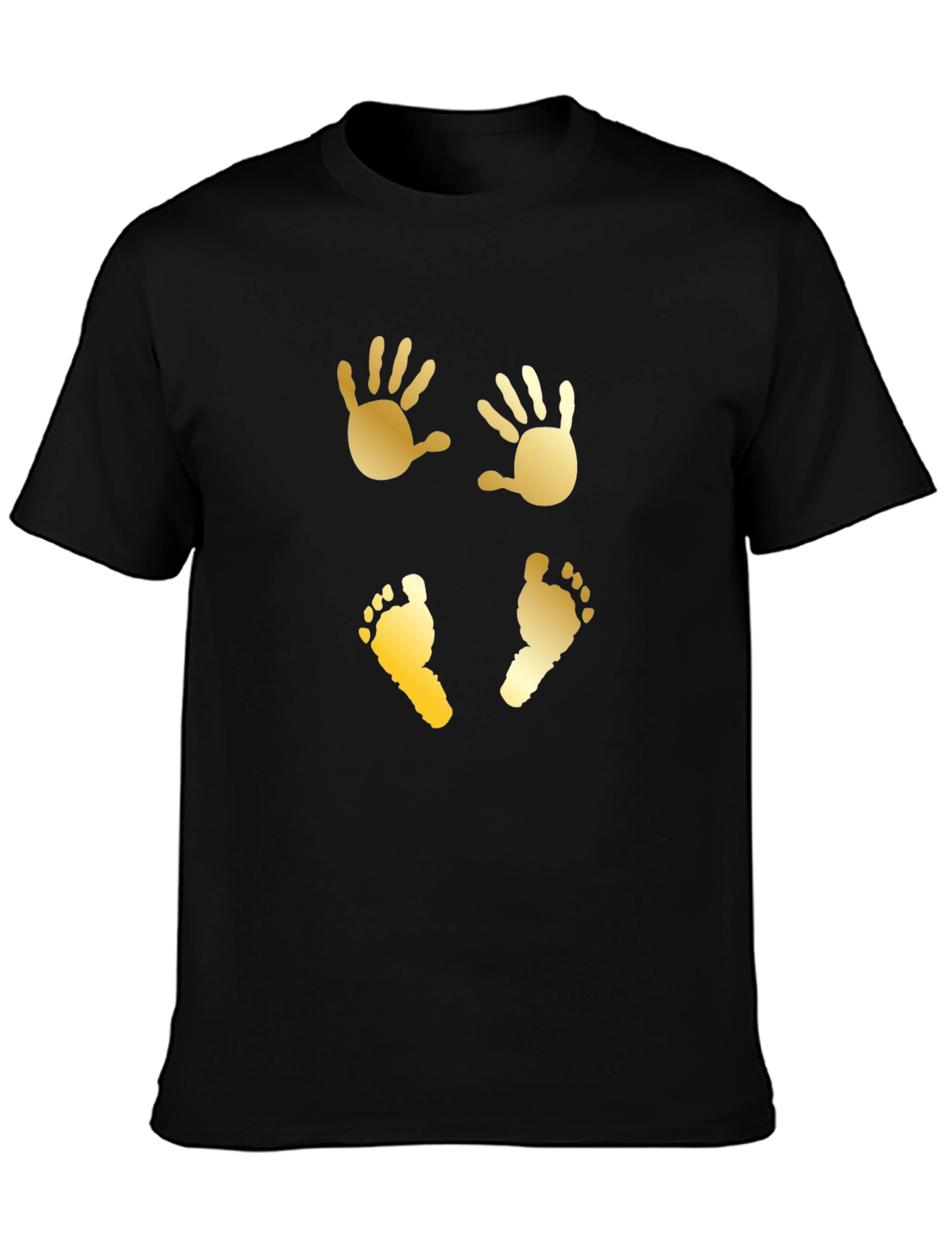 Baby Handprint & Footprint Graphic Tee - Black