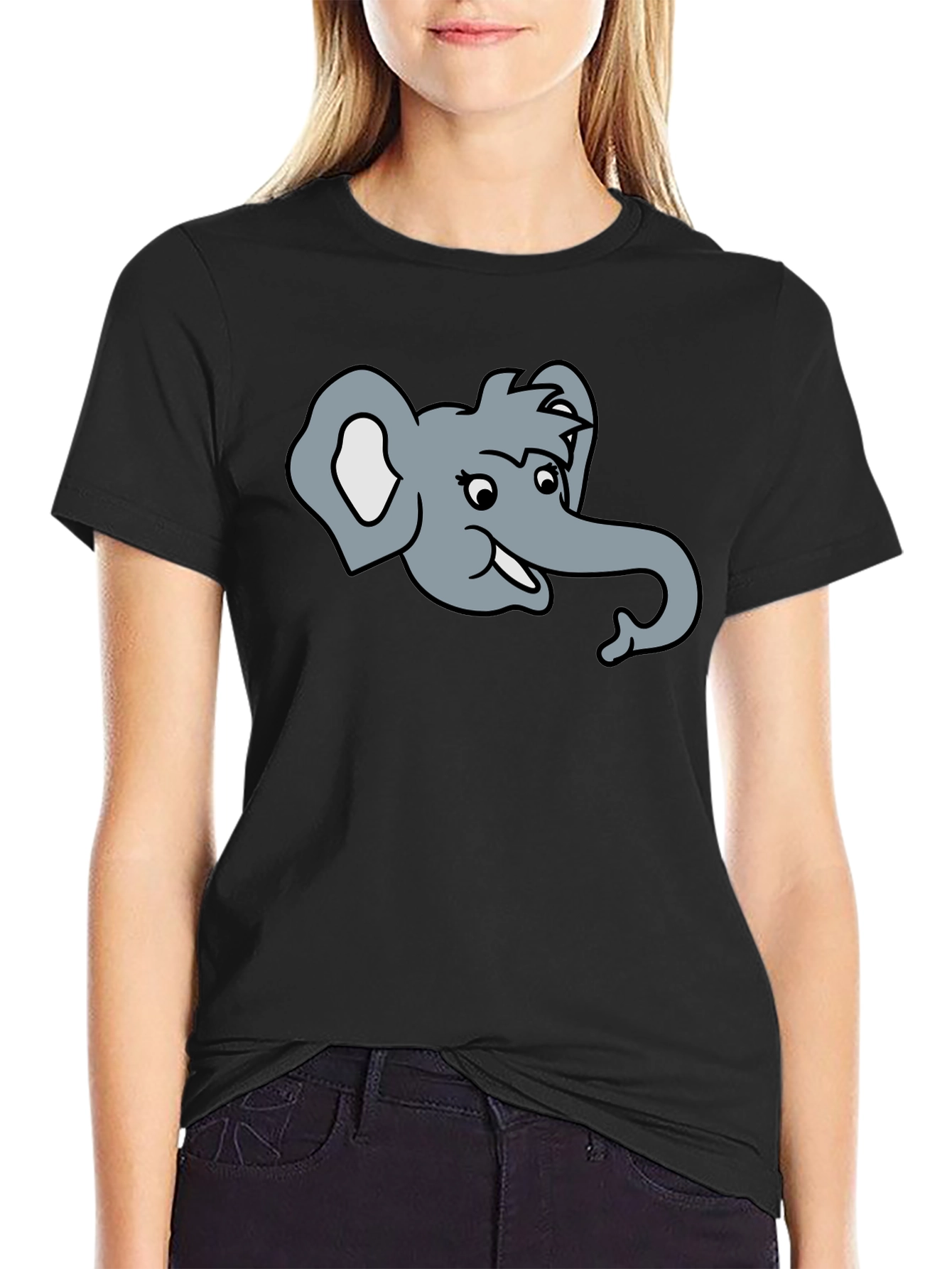 Elephant Cartoon Graphic T-Shirt