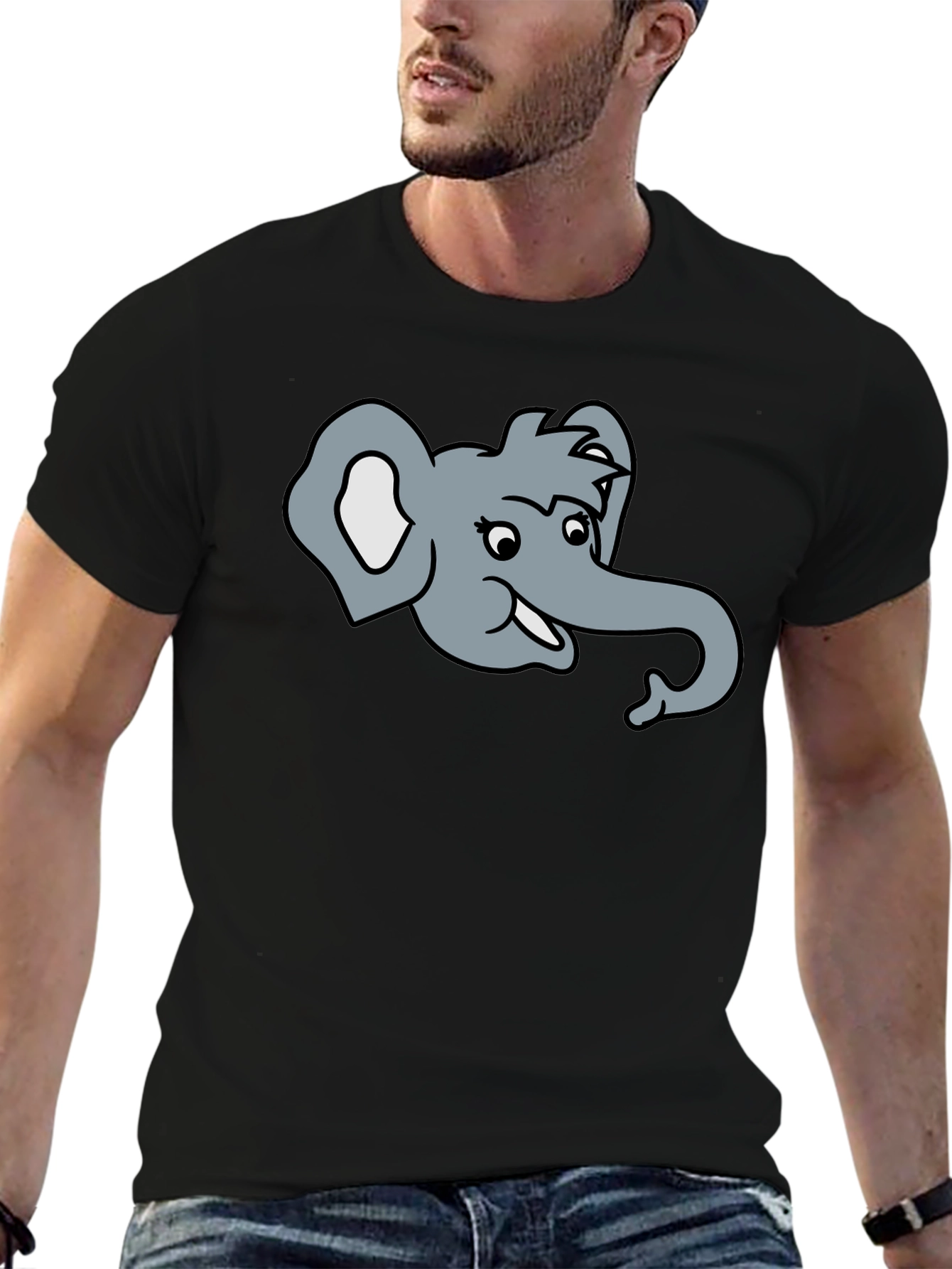 Elephant Cartoon Graphic T-Shirt